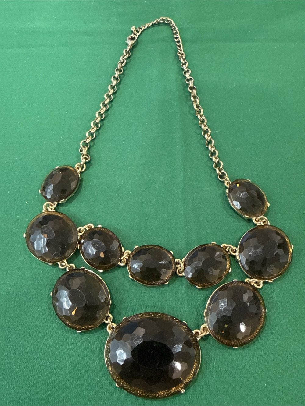 Goldtone Statement Bib Necklace. 91F